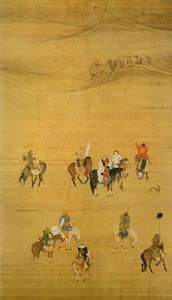 元劉貫道畫元世祖出獵圖 元劉貫道畫元世祖出獵圖