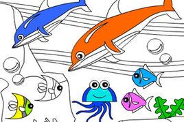 海豚填色 海豚填色