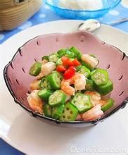 蝦香杏仁熗秋葵 蝦香杏仁熗秋葵