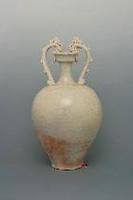 唐鞏縣窯白釉雙龍飲瓶 唐鞏縣窯白釉雙龍飲瓶