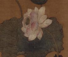 《荷花鴛鴦圖》局部