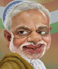 肖像漫畫家臧強作品莫迪肖像漫畫漫畫