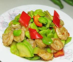 蝦仁炒蠶豆 蝦仁炒蠶豆