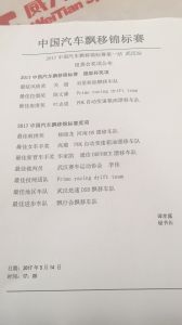 2017中國汽車漂移錦標賽武漢站獲獎名單