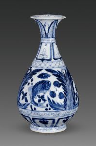 青花魚藻紋玉壺青瓶 青花魚藻紋玉壺青瓶