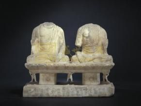 劉三娘等造白石雙阿彌陀坐像 劉三娘等造白石雙阿彌陀坐像