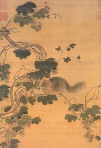 明周之冕葡萄松鼠圖 明周之冕葡萄松鼠圖
