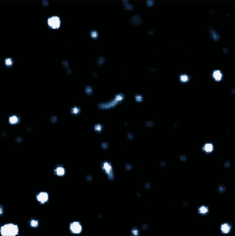 數年內觀測到人馬座A*附近的恆星利用延時攝影呈現
