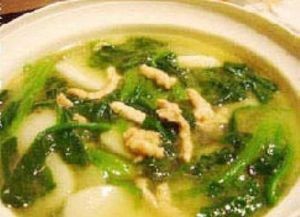 菠菜肉絲湯年糕 菠菜肉絲湯年糕