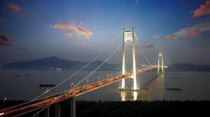 南京長江第四大橋夜景圖