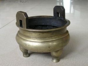 明雙耳三足銅爐