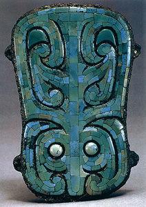 嵌綠松石饕餮紋銅牌飾 嵌綠松石饕餮紋銅牌飾