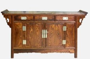 明黃花梨冰盤邊沿翹頭案