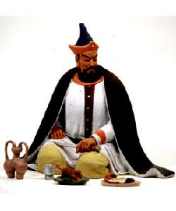 泥人張製作的李元昊泥人彩塑