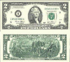 2美元上的傑斐遜頭像