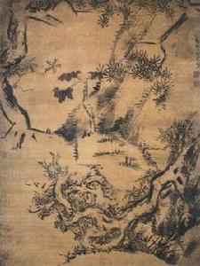 清朱耷松柏桐椿圖軸 清朱耷松柏桐椿圖軸