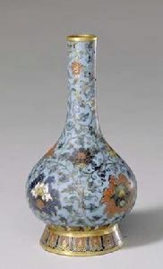 清銅胎掐絲琺瑯纏枝蓮紋瓶 清銅胎掐絲琺瑯纏枝蓮紋瓶