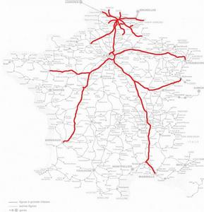 里爾弗朗德站通達範圍示意圖（2015年）