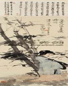 日暮倚修竹圖 日暮倚修竹圖