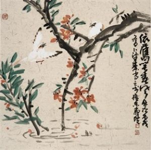 梁翰麟《墨梅畫》