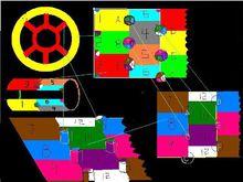 圖7，有12色個區域兩兩相連，定理。