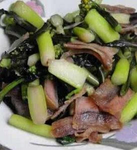 臘肉炒菜苔 臘肉炒菜苔