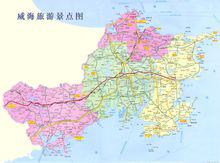 威海主要景點旅遊示意圖