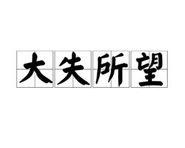 大失所望 大失所望