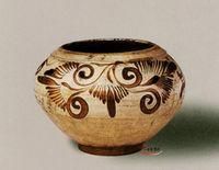 北宋磁州窯白地赭花罐 北宋磁州窯白地赭花罐