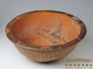 人面魚紋彩陶盆 人面魚紋彩陶盆