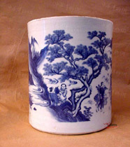 明崇禎青花西王母蟠桃盛宴圖大筆海