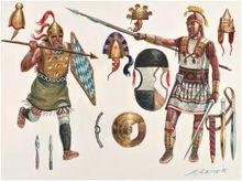 使用希臘裝備和愛琴風格裝備的密西亞人步兵