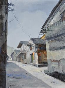 《桂林興坪古鎮之三》油畫（2011）80X60cm