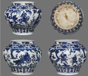 元青花鬼谷下山圖罐