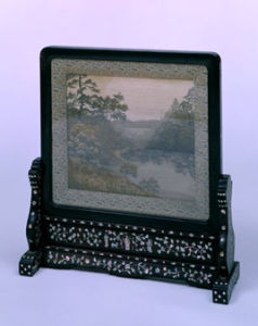 刺繡風景插屏 刺繡風景插屏