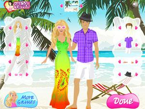 芭比和男友海邊渡假