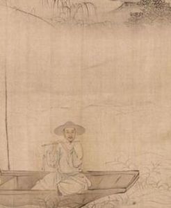 月波吹笛圖 月波吹笛圖