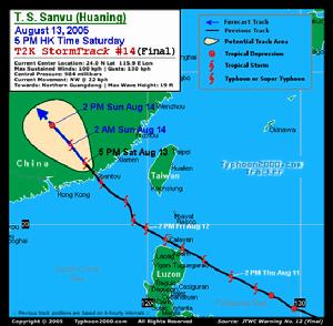 Typhoon 2000的颱風珊瑚路徑圖