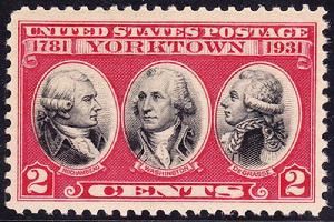 美國郵票，紀念約克鎮的勝利150周年