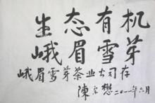 陳宗懋院士為峨眉雪芽品牌題詞