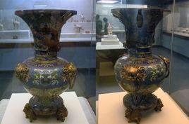 清代掐絲琺瑯鳳耳尊 清代掐絲琺瑯鳳耳尊