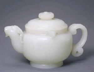 白玉三羊執壺 白玉三羊執壺