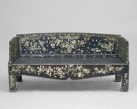 （圖）明黑漆嵌螺鈿花鳥羅漢床