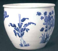 清順治青花三秋魚缸