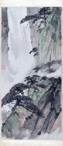 近代傅抱石松林策杖圖軸