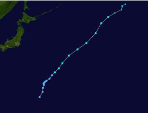 強烈熱帶風暴楊柳 （2007年）路徑圖