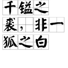 千鎰之裘,非一狐之白 千鎰之裘,非一狐之白