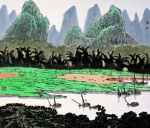 黃格勝畫作《陽朔冬嶺寫生》