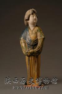 唐三彩女立俑 唐三彩女立俑