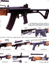 加利爾突擊步槍各組件分解說明圖（後部）